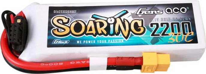 Bateri LiPo Gens ace G-Tech Soaring 2200mAh 11.1V 30C, e bardhë