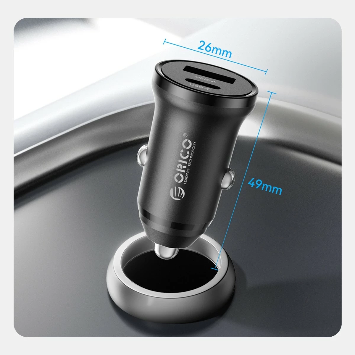 Karikues veture Orico PD 65W, USB-C, USB-A, zi
