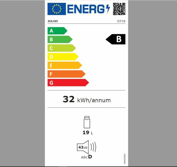 Frigorifer portativ me kompresor elektrik IGLOO ICF 18 10.3L, kaltër/gri