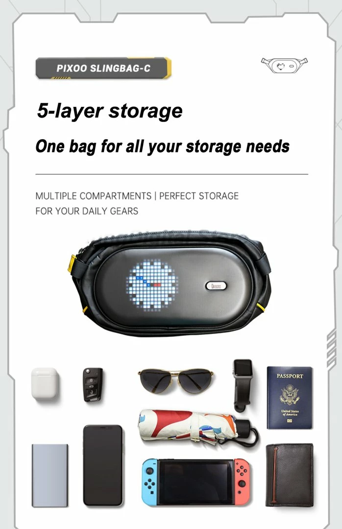Çantë Me Ekran Led DIVOOM Pixoo slingbag-C