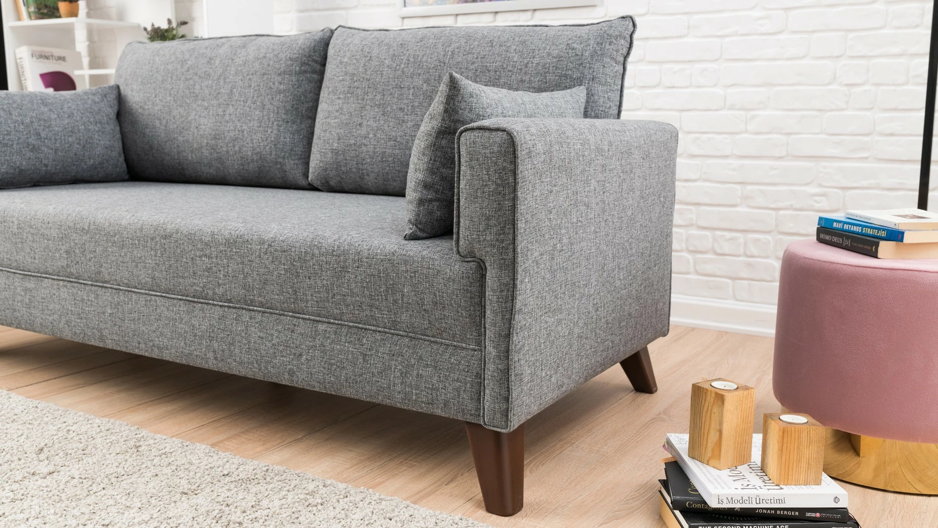 Divan dy ulëse, Atelier del Sofa, Bella, ngjyrë gri