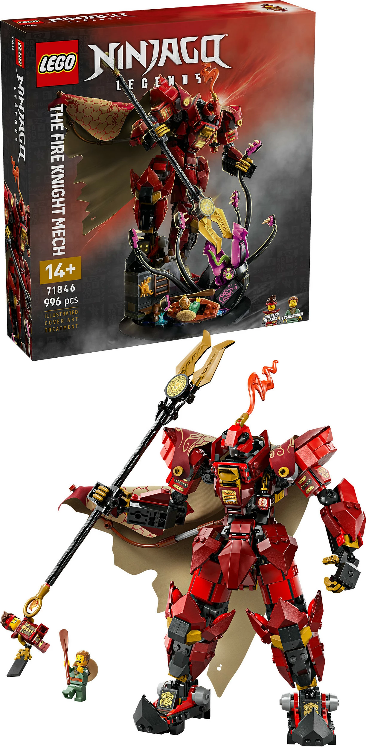 Set ndërtimi LEGO NINJAGO The Fire Knight Mech 71846, 996 copë, 14+, shumëngjyrësh