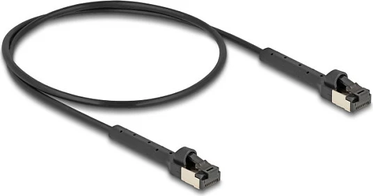 Kabllo rrjeti DeLOCK Cat8.1 RJ45 slim 0.5 m, 40 Gbps, këndore, e zezë
