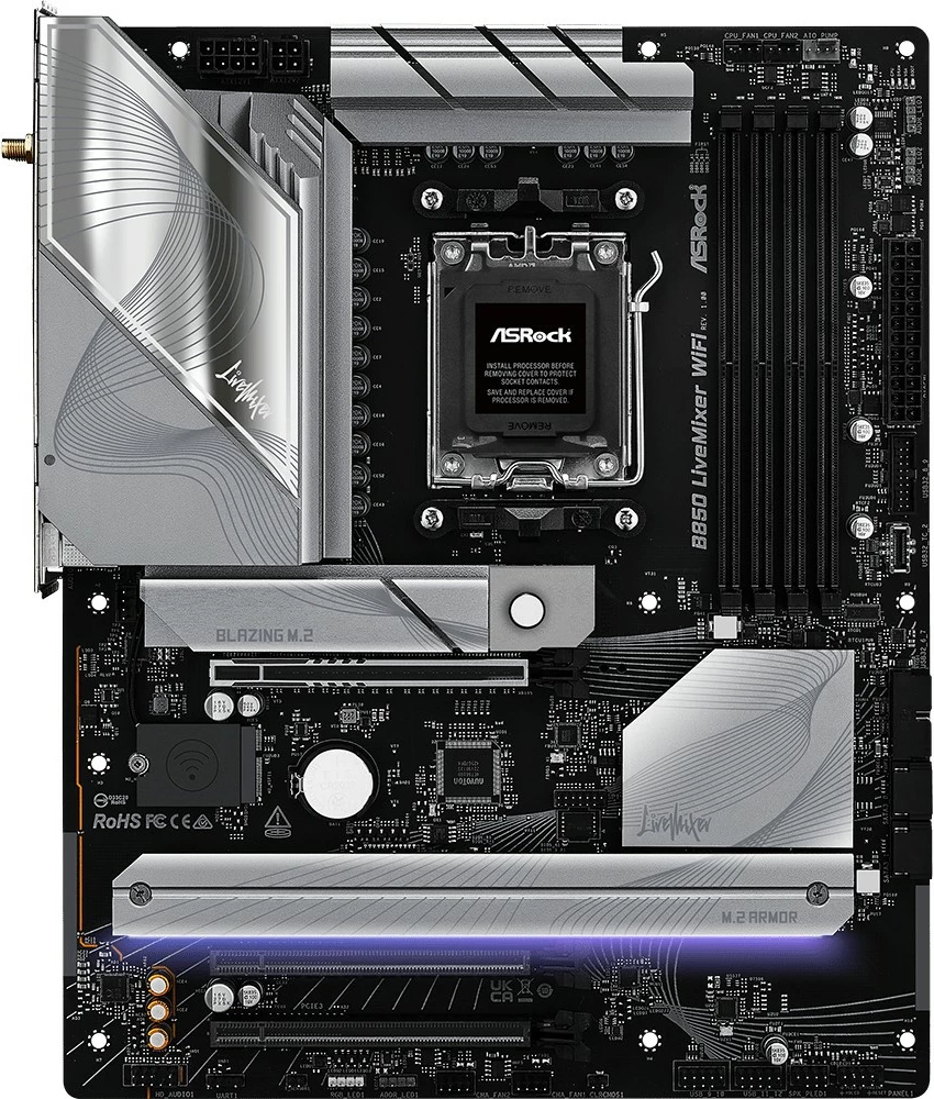 Pllakë amë ASRock B850 LiveMixer WiFi, Socket AM5, DDR5, Wi-Fi 7, 256GB