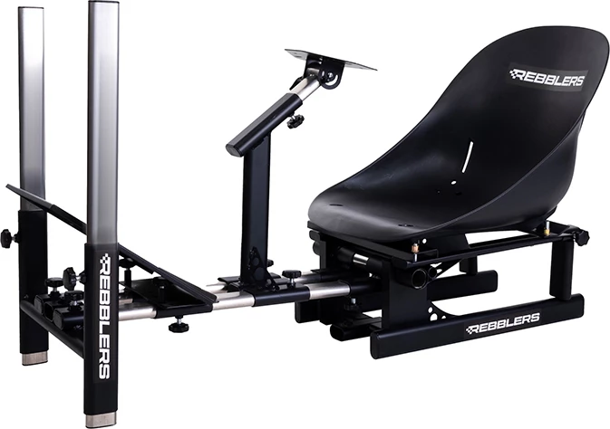 Karrige simulator vozitjeje REBBLERS Kart Racing Seat + Body Frame, kornizë alumini me shina inox, e zezë