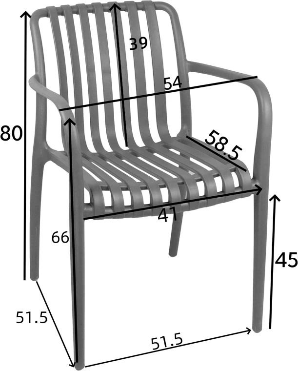 Karrige për kopsht Zoi pp ngjyrë antracit 58.5x54x80cm