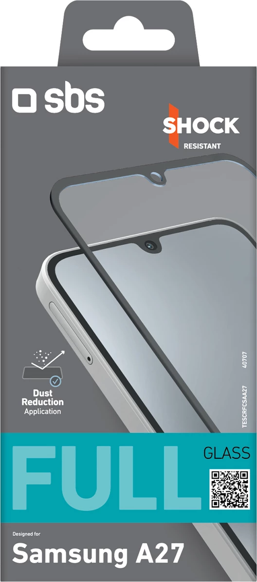 Xham i kalitur mbrojtës ekrani SBS Full Cover për Samsung Galaxy A27, i zi