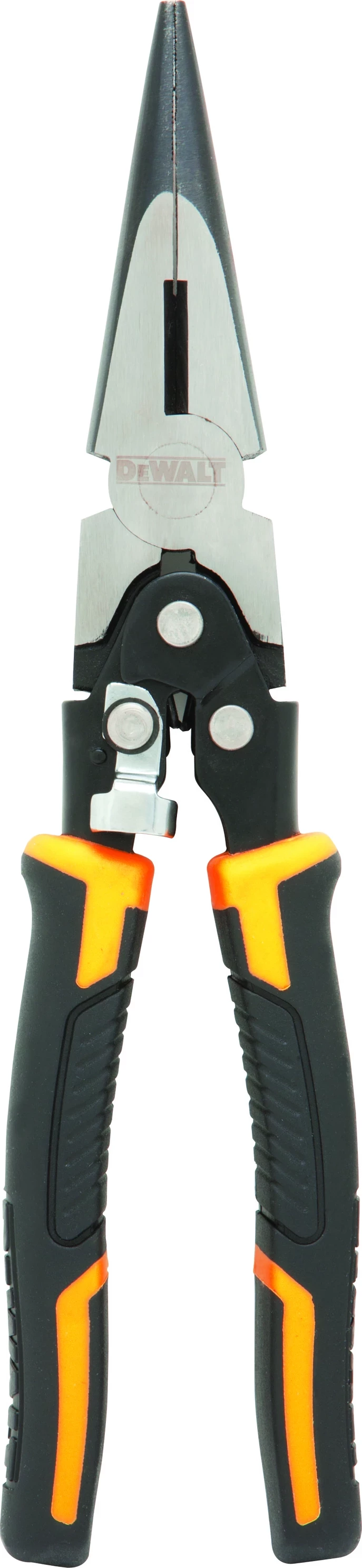 Pincë hundëgjata DeWalt DWHT0-70277, me sustë, tehe të forcuara, doreza dy-materiale, zi/verdhë