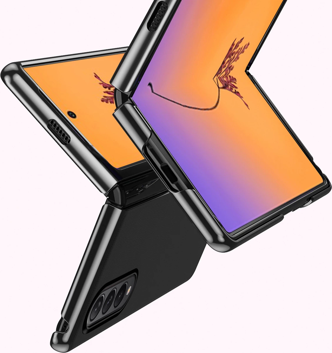 Mbështjellës Hurtel Plating Case për Samsung Galaxy Z Fold 4, kornizë metalike, kaltër