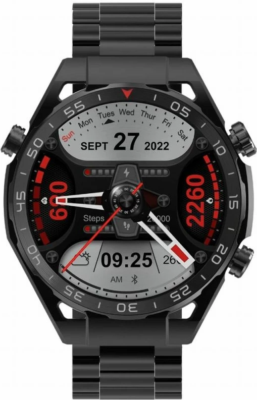 Smartwatch Gravity për meshkuj, e zezë