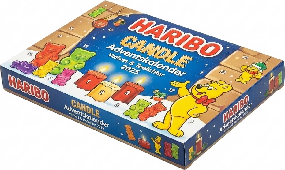 Kalendar adventi me qirinj HARIBO Candle 2025, votive & tealight