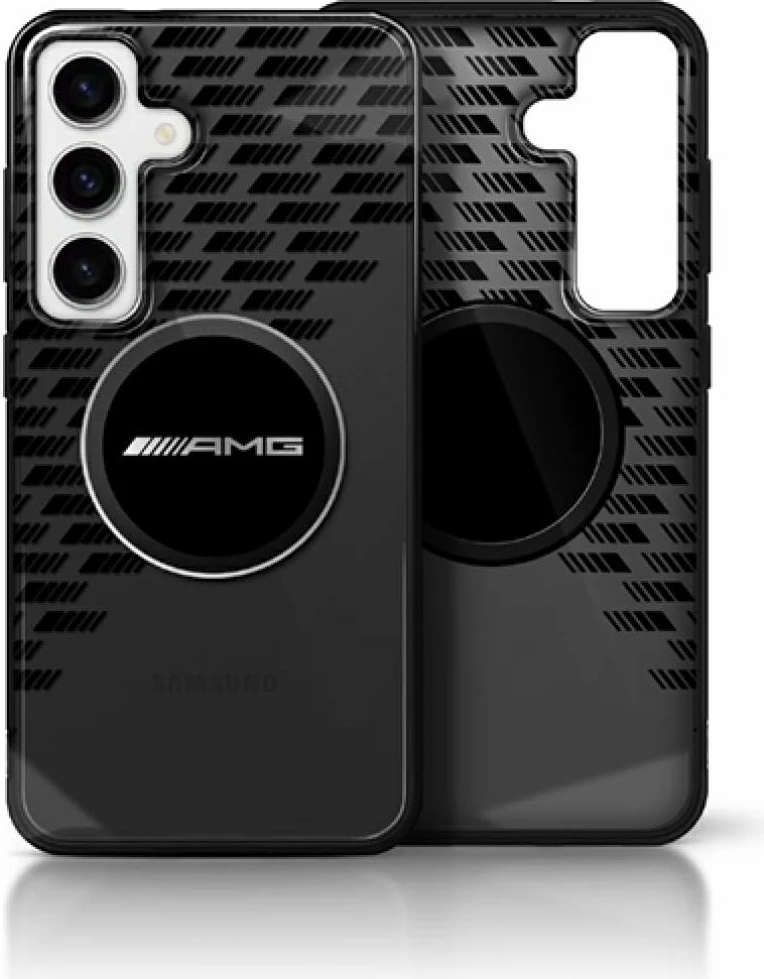Mbështjellës AMG Transparent Rhombs MagSafe për Samsung Galaxy S25, i zi