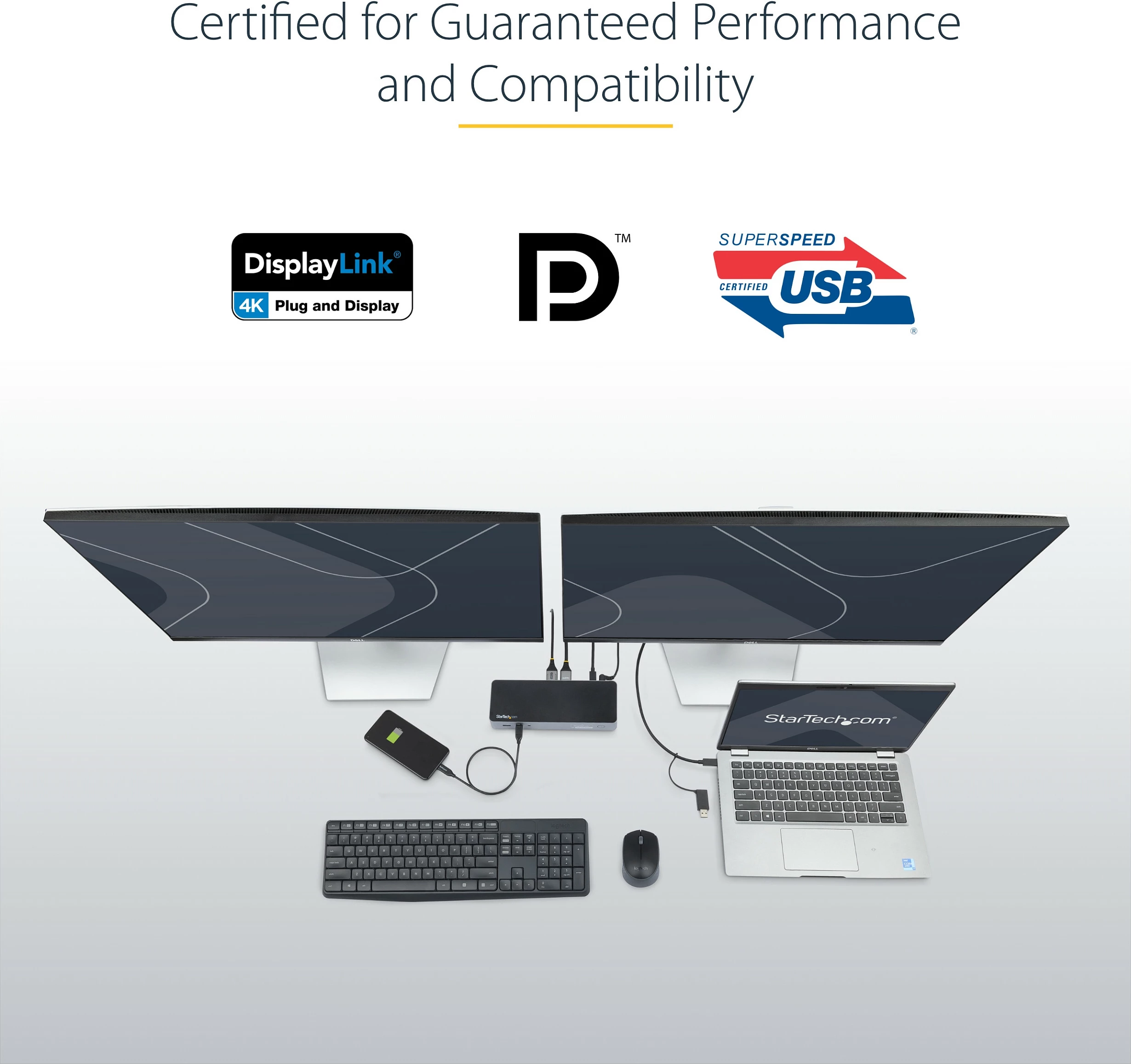 Stacion dokimi për laptop StarTech DK30C2DPEPUE, USB-C/USB-A Hybrid, Dual 4K DP/HDMI, 100W PD, 4x USB 5Gbps, GbE, zezë/hiri