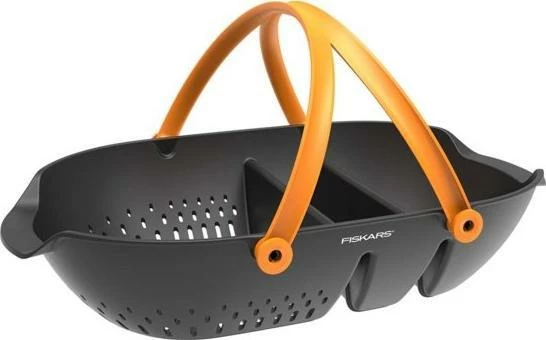 Shportë kopshti për korrje Fiskars Plus FS1062831 61x39x13 cm e zezë/portokalli