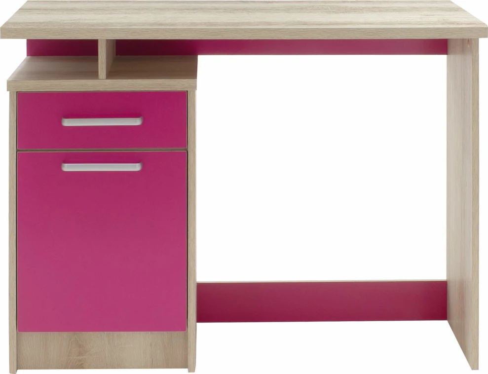 Tavolinë zyre Looney me sirtarë, ngjyrë castillo-rozë, 100x55x75cm