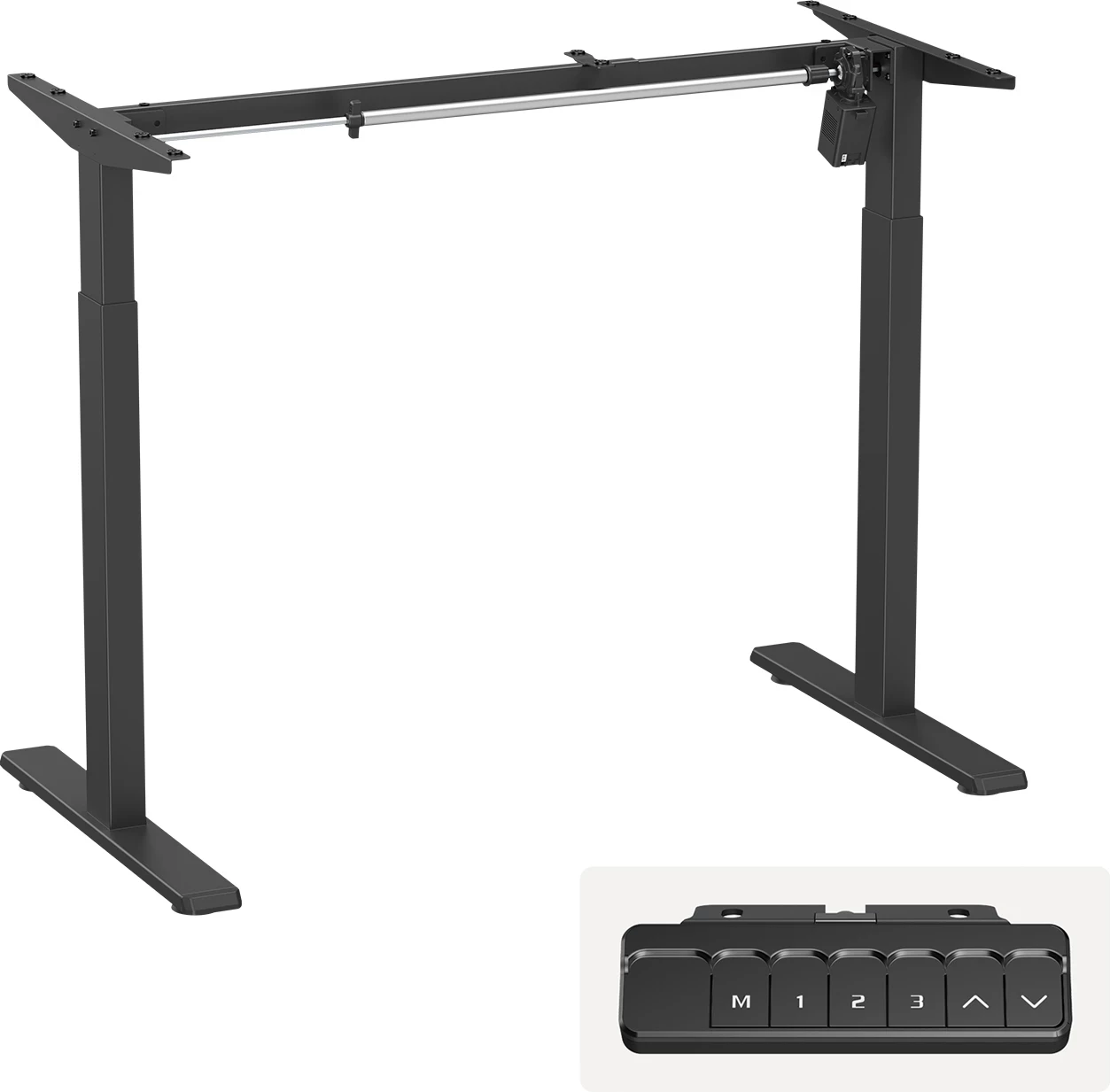 Kornizë tavoline elektrike sit-stand UVI Lite V2, 84-130 cm, 71-119 cm, 80 kg, e zezë mat