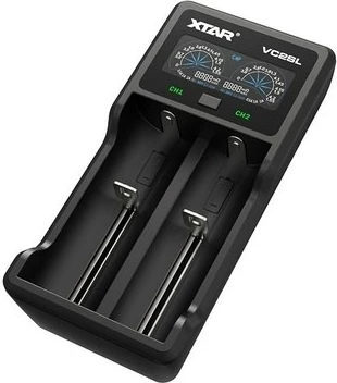Karikues baterish XTAR VC2SL, LCD, 2 kanale, USB, i zi
