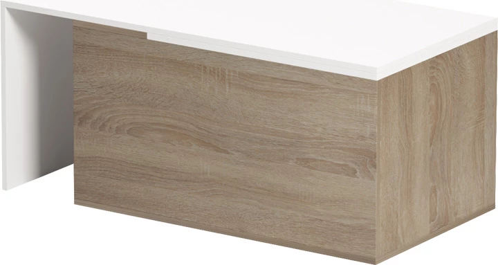 Tavolinë kafeje zgjatshme Extera, ngjyrë e bardhë-sonoma, 100-160x50x45cm