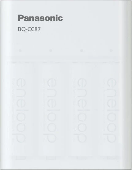 Karikues baterish Panasonic Eneloop Smartplus BQ-CC87 me 4x AA 2000 mAh, Bardhë