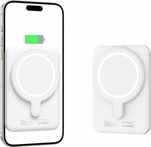 Powerbank Tech-Protect LifeMag PB10, 5000mAh, MagSafe, USB-C, Bardhë