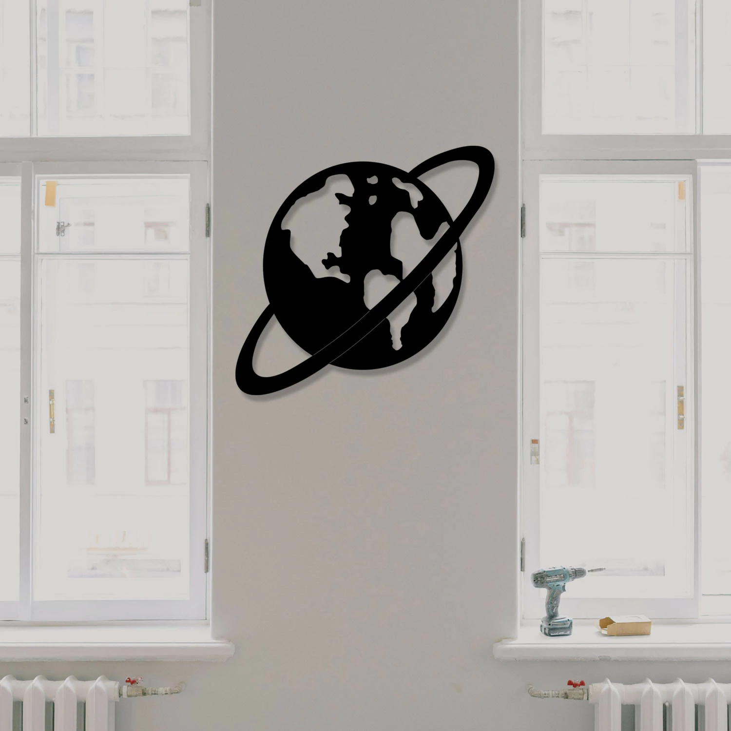 Aksesor dekorativ metalik për mur, Wallity, Planet - M122