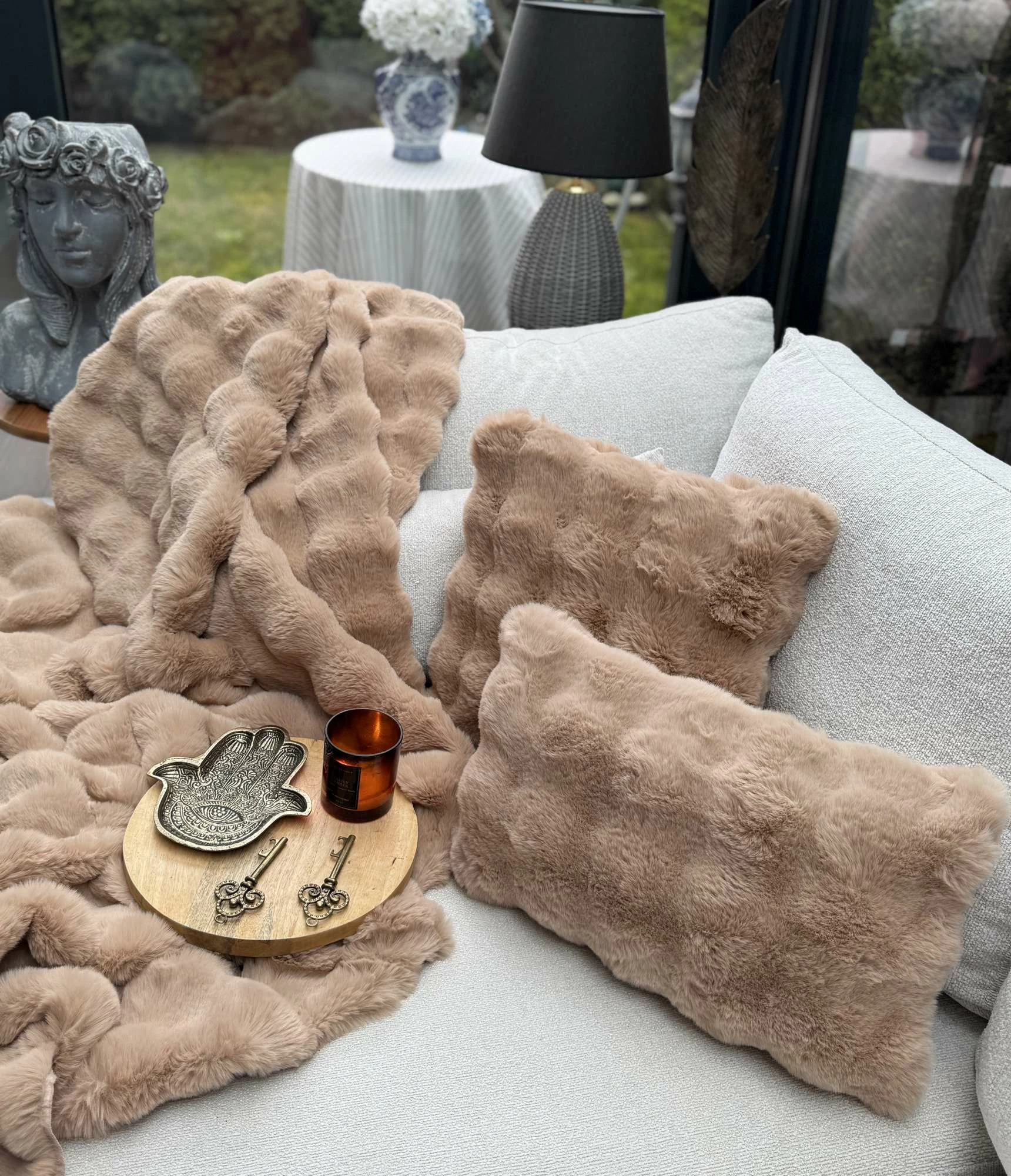 Shall për divan, Bubble, kafe, 200x75cm