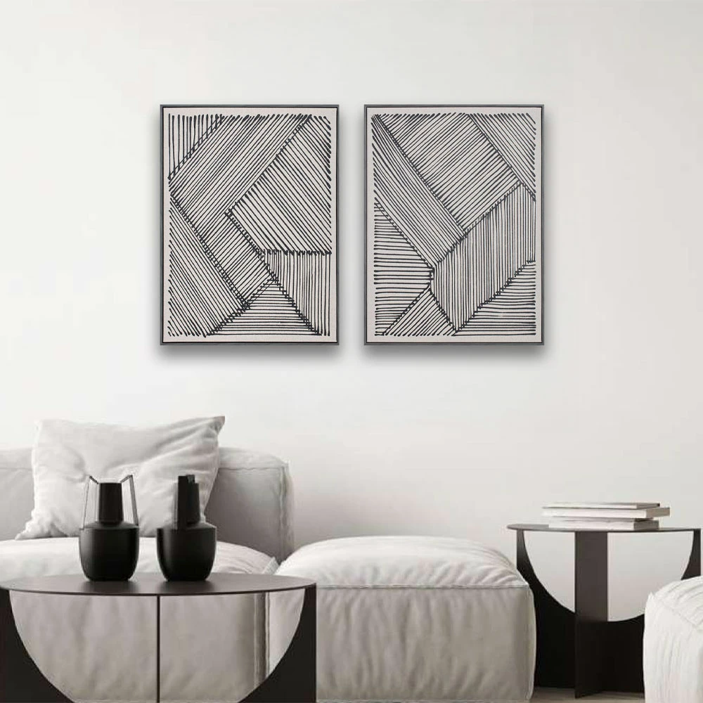 Pikturë dekorative Stay True, lëkurë, kornizë druri, bardhë e zi, 60x80x4cm