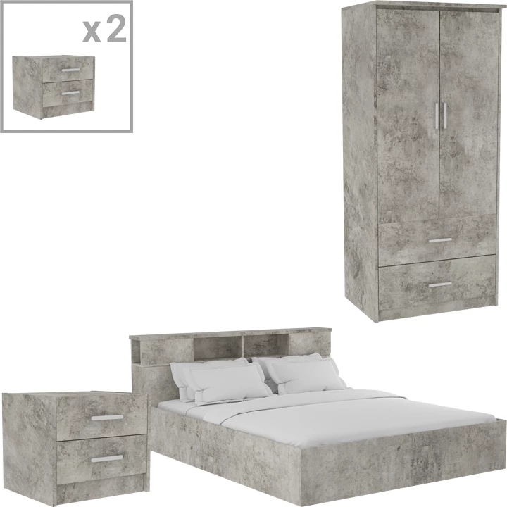 Paketa e mobiljeve për dhomë studenti OLYMPUS B set prej 4 pjesësh, hije antike antracit