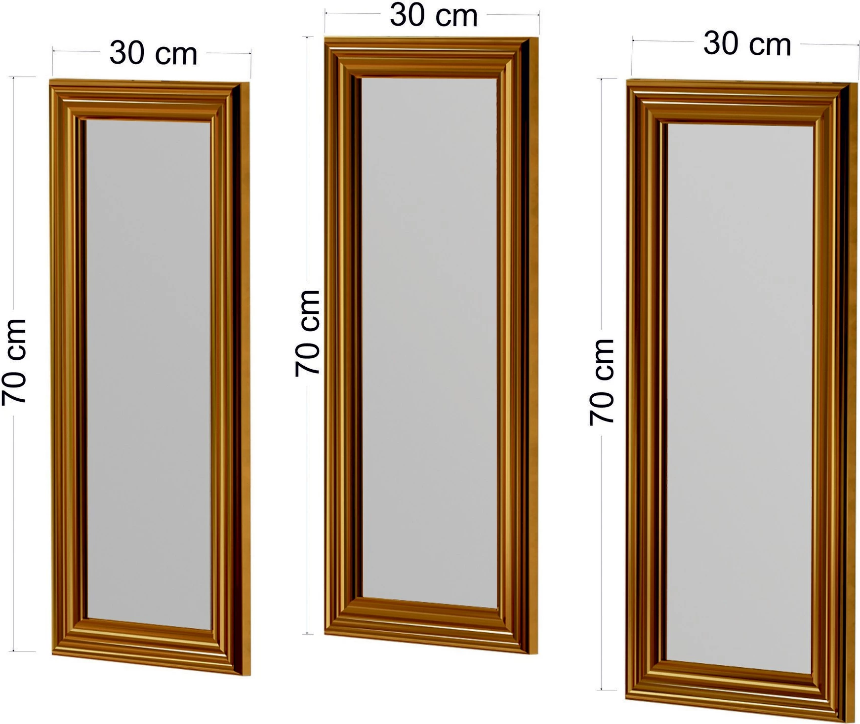 Set pasqyrash (3 copë), Skye Decor, bronzi, Lavia