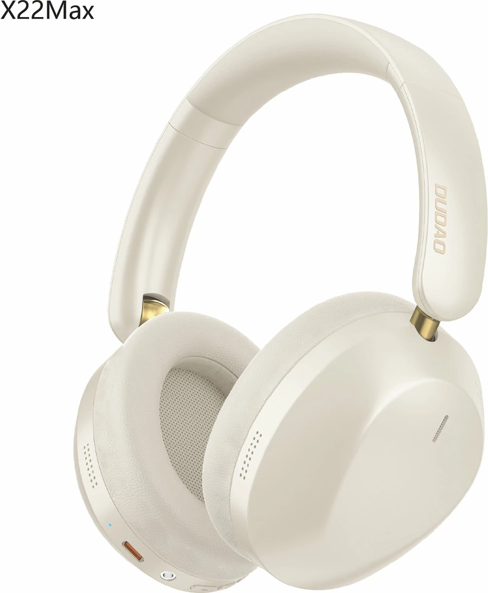 Kufje Dudao X22 Max Bluetooth 5.4, ANC, On-ear, karikim USB-C, set me kabllo USB-C, bezhë