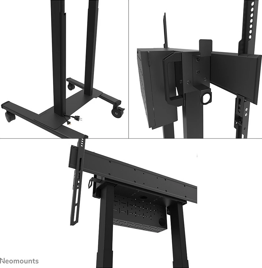 Stendë dyshemeje motorike Neomounts FL55-875BL1, 100", 110 kg, e zezë