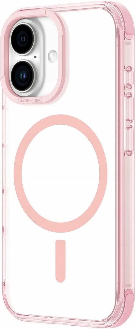 Mbështjellës Amazingthing Omni Mag Case për iPhone 16 Plus, mbrojtje 2.6 m, magnetik, rozë e errët