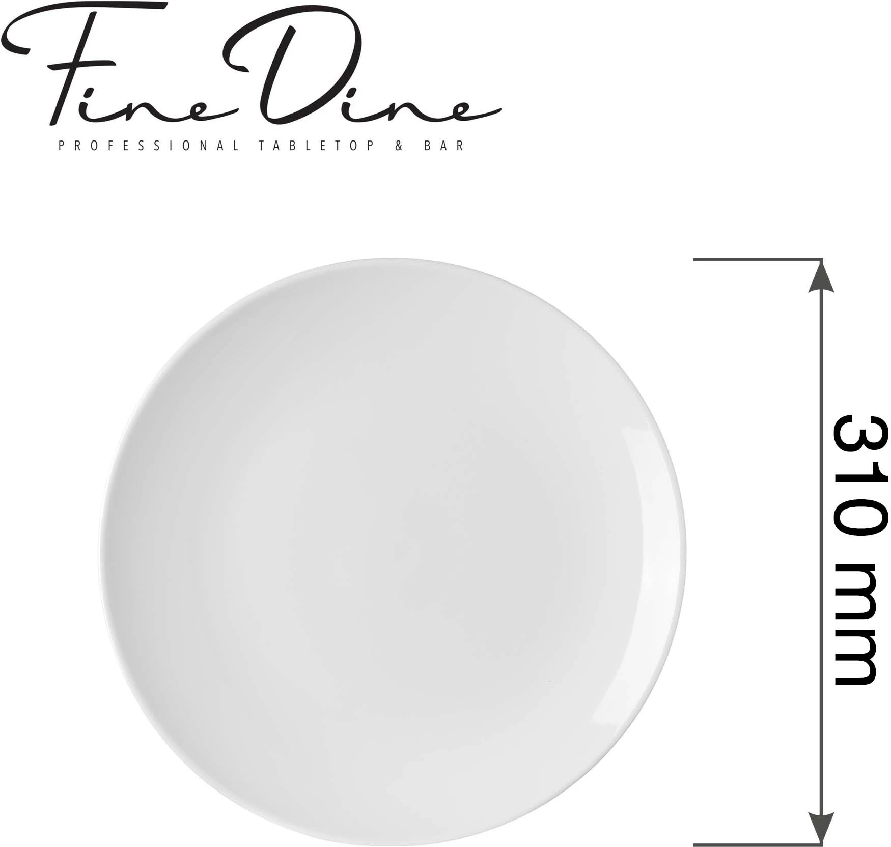 Pjatë e sheshtë Fine Dine Pure Bianco 31 cm, e bardhë, set 6 copë