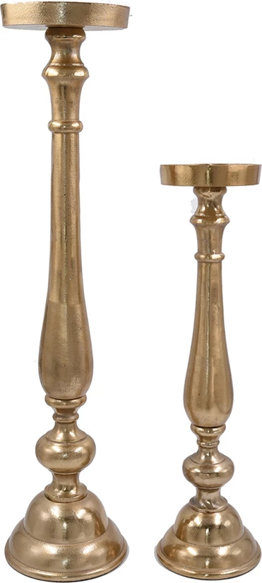 Mbajtës qirinjsh IONAS, alumin, ngjyrë ari, 18x18x74 cm