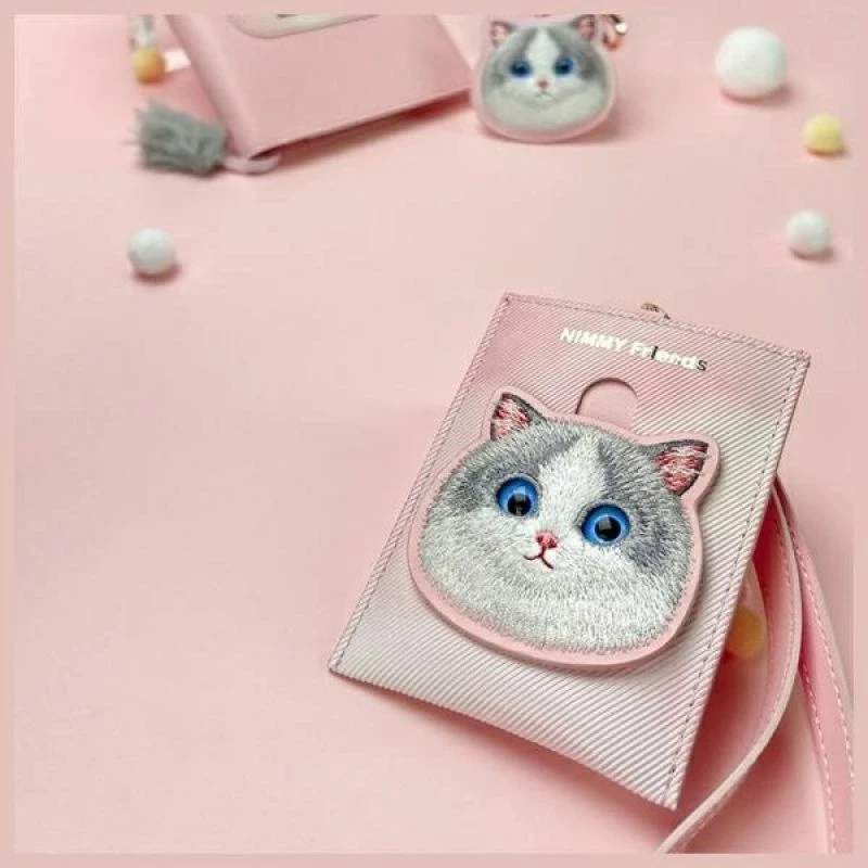 Portofol kartelash Nimmy Big Eyed Pet 2.0 Cat, rozë