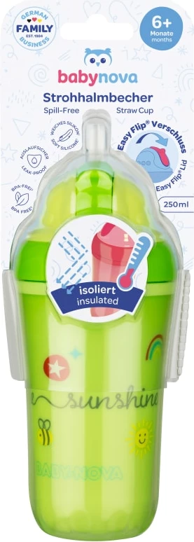 Termo-tas me pip silikoni Babynova, 250 ml [Ngjyra: Gjelbër]