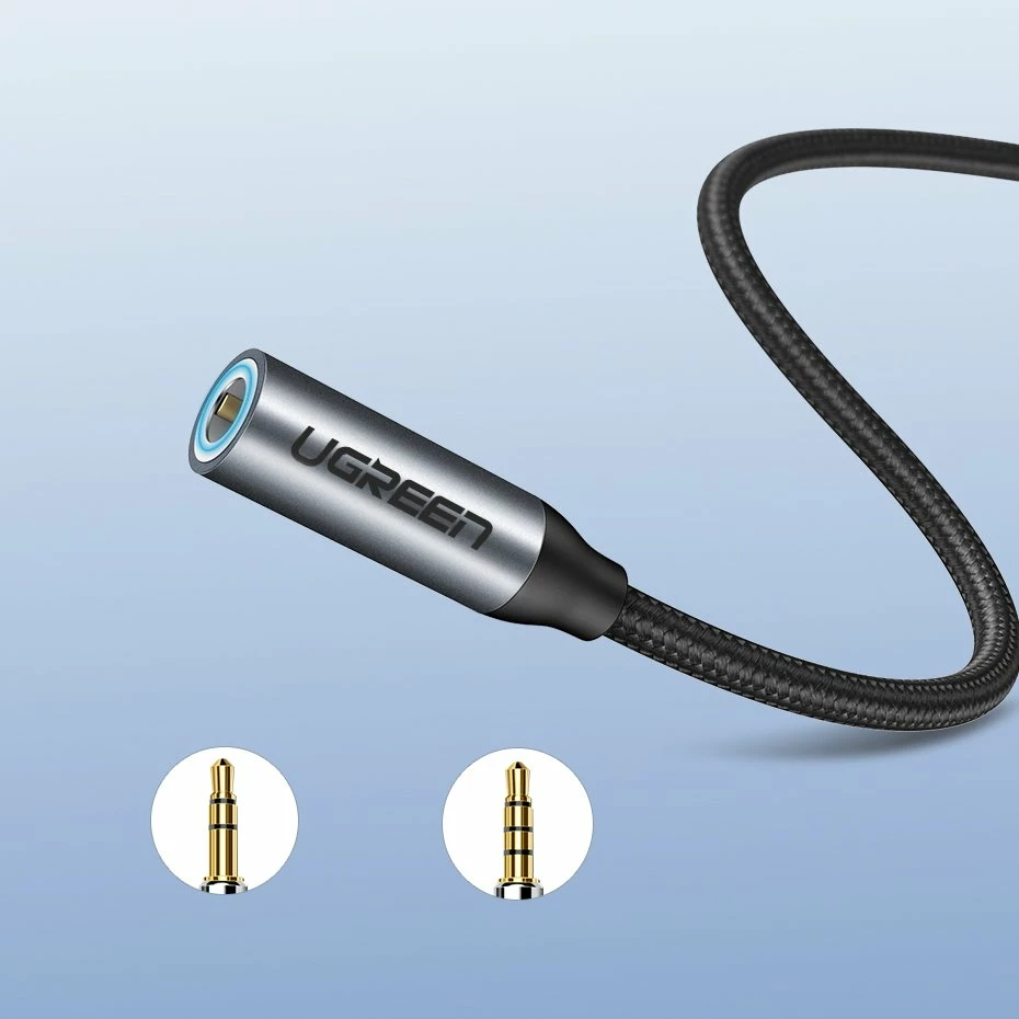 Adapter për kufje Ugreen 30632, USB-C në 3.5mm mini jack, 10cm, Gri