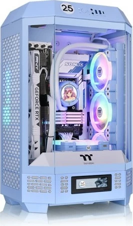 Kasë Thermaltake The Tower 300, Hydrangea Blue, micro ATX/Mini-ITX, xham i temperuar, ARGB, kaltër