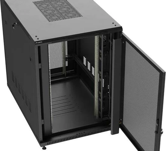 Kasë rack LANBERG 19" 22U 800x1200mm, me ventilatorë, e zezë