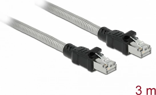 Kabllo rrjeti DeLOCK RJ45 Cat6a U/FTP 3 m, mbështjellës metalik, çelik inox