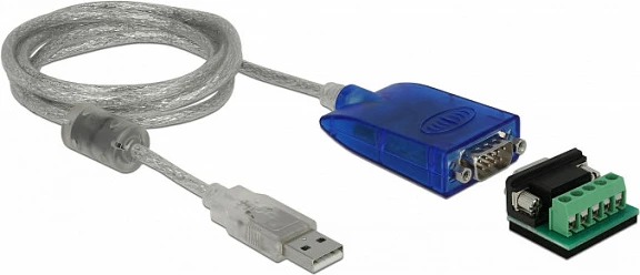 Adaptër USB në RS-232/RS-485 DeLOCK 64055, kabllo 1.5 m, translucent