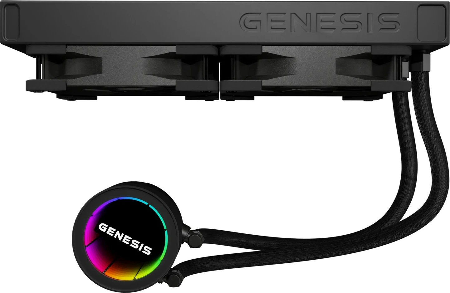 Kasë ftohëse me ujë GENESIS NLG-2319 për procesor, 2 ventilatorë, RGB, e zezë