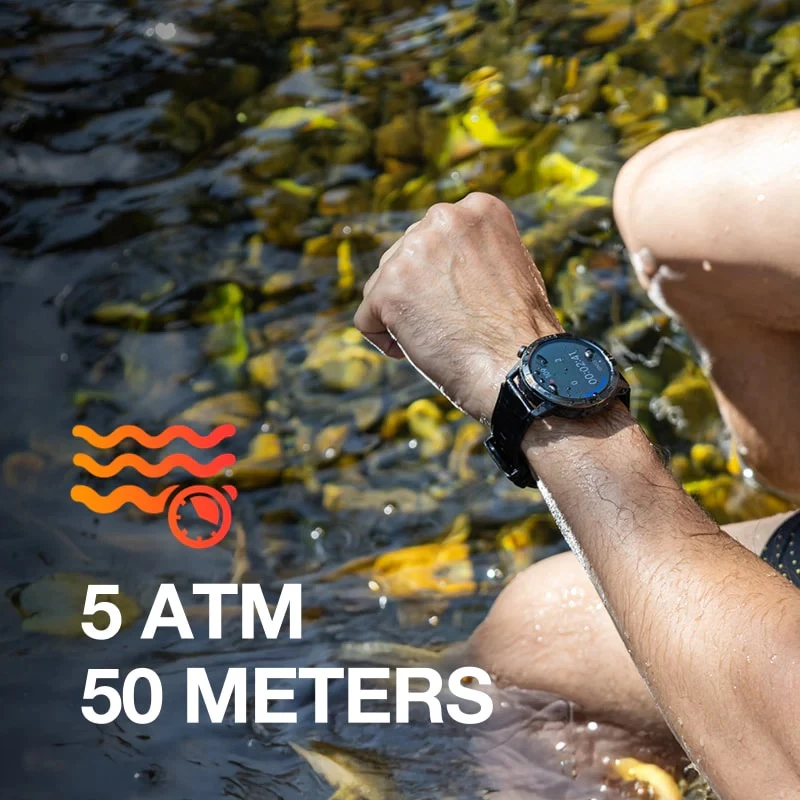 Smartwatch AGM Legion Pro 24166, GPS, harta offline, 5ATM, IP67, MIL-STD-810H, AMOLED 1.43\" 60Hz, Bluetooth thirrje, set me 2 rripa (portokalli neon + zi), i zi