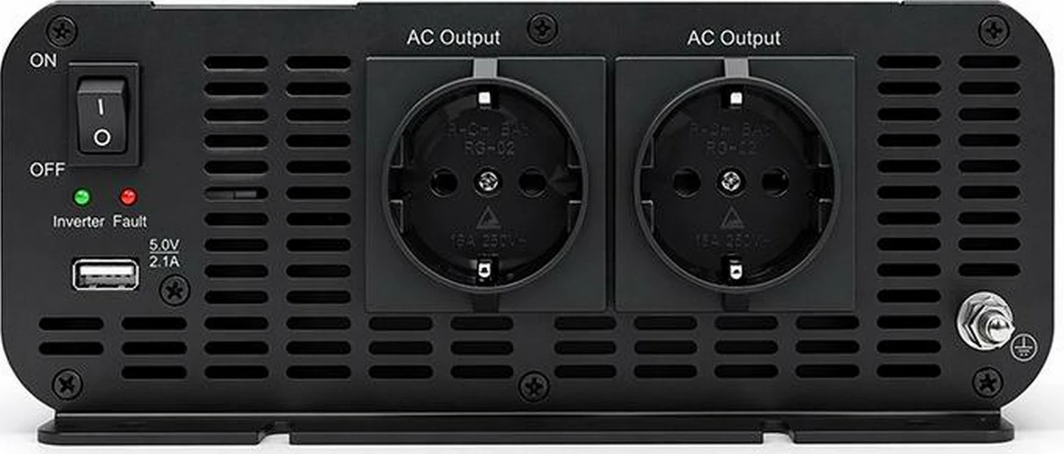 Inverter veture Qoltec MS Wave, 12V në 230V, 2500/5000W, USB, hiri