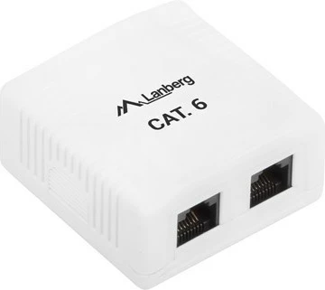 Prizë muri Lanberg OU6-0002-W, RJ-45 UTP, e bardhë