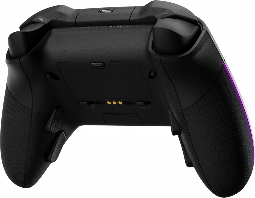Gamepad Asus ROG Raikiri II për Xbox/PC/ROG Ally, tri-mode (USB-C/2.4GHz/Bluetooth), zi, me stendë karikimi dhe etui
