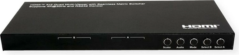Switch HDMI Matrix VALUE 14.99.3592, 4x2, 4K 30Hz, me telekomandë, i zi