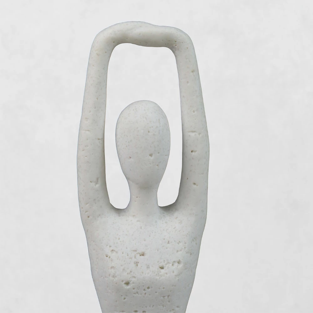 Dekor trup MORPH V, rrëshirë, e bardhë, 12.5x8x21cm