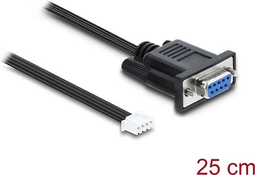 Kabllo seriale DeLOCK RS-232 D-Sub 9 (femër) në JST XH 4-pin (femër), 25 cm, e zezë