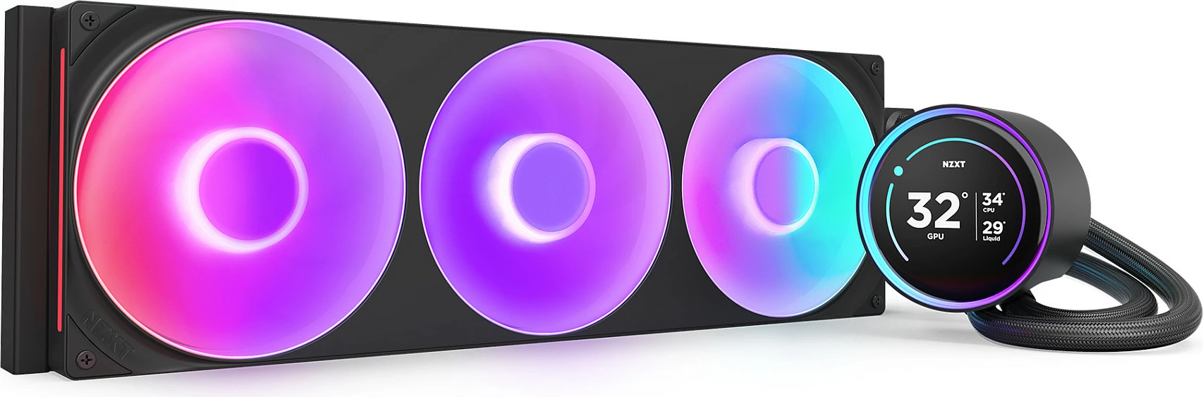 Ftohës uji AIO për CPU NZXT Kraken Elite V2 420 RGB RL-KR42E-B2, 3x140mm, ekran IPS, i zi